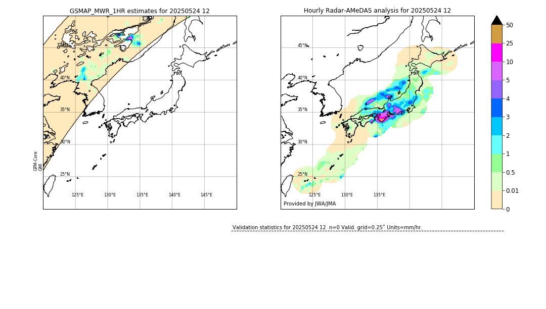 GSMaP MWR validation image. 2025/05/24 12