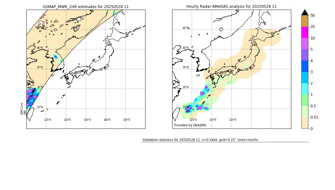 GSMaP MWR validation image. 2025/05/28 11