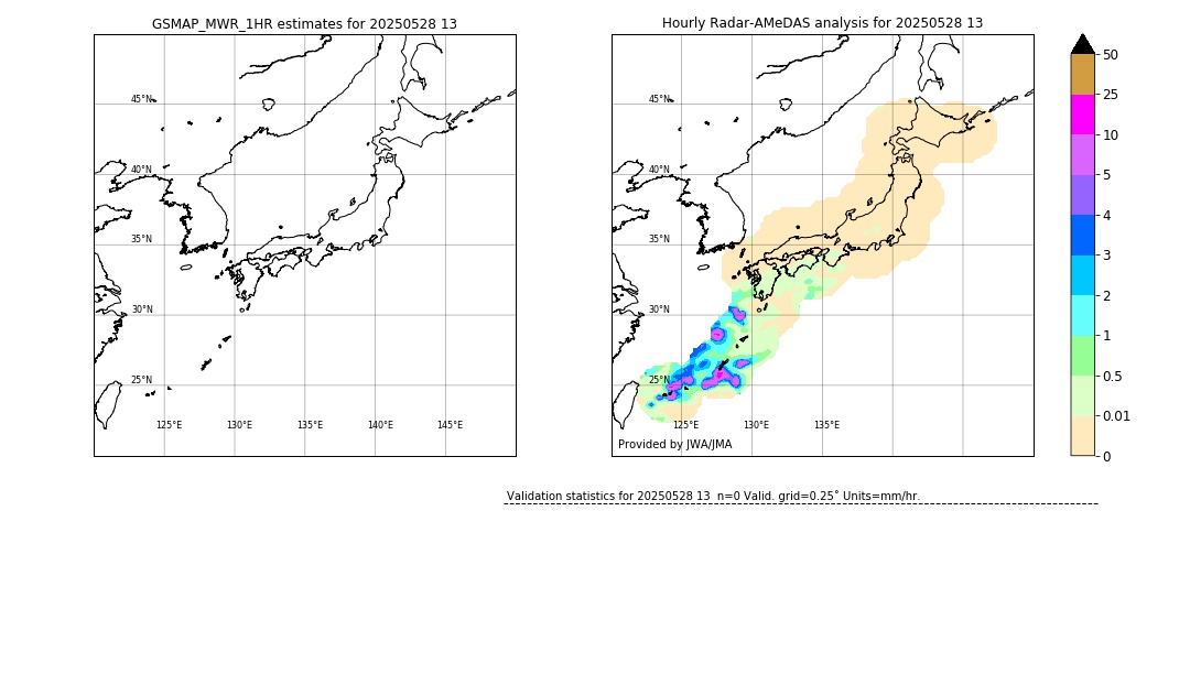 GSMaP MWR validation image. 2025/05/28 13