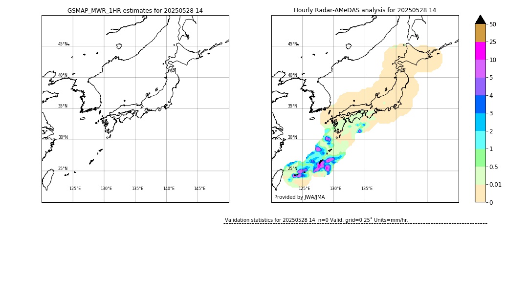 GSMaP MWR validation image. 2025/05/28 14