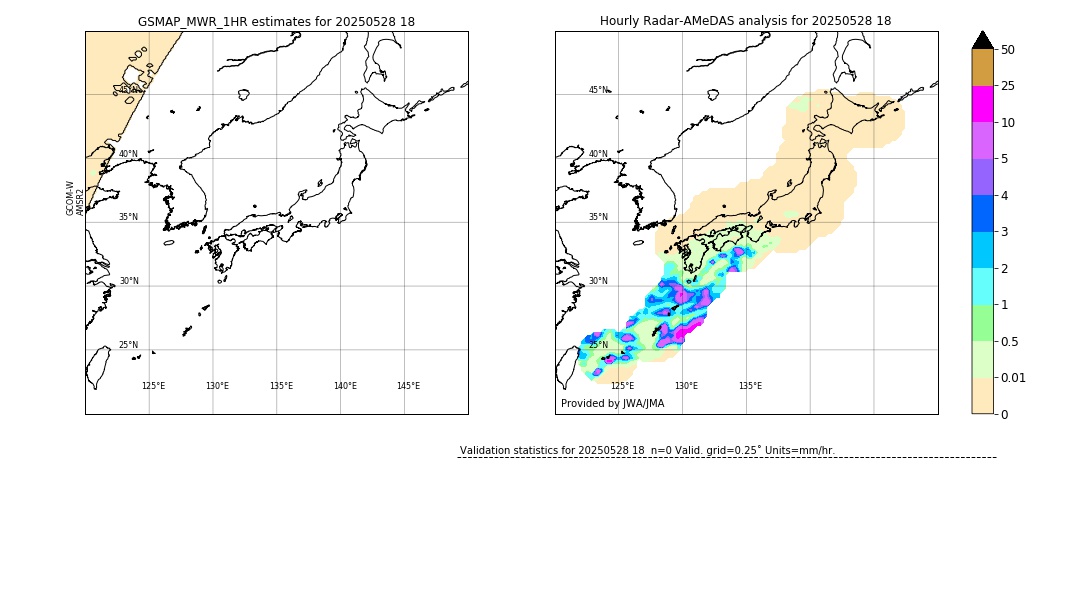 GSMaP MWR validation image. 2025/05/28 18