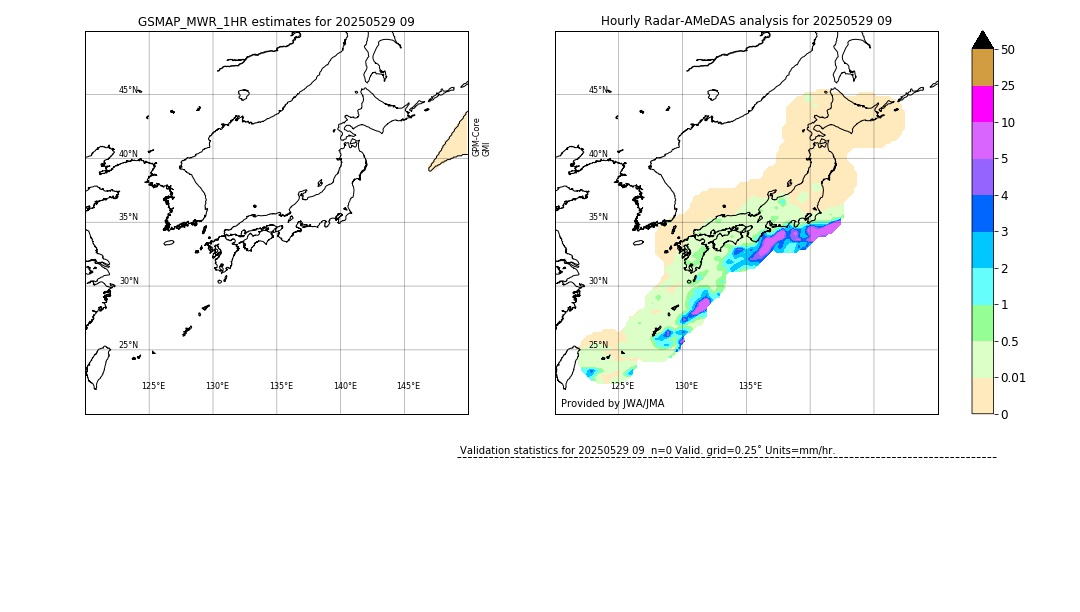 GSMaP MWR validation image. 2025/05/29 09
