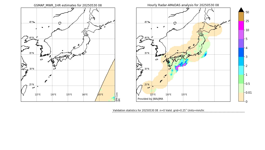 GSMaP MWR validation image. 2025/05/30 08