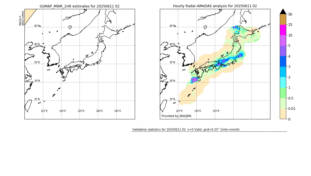 GSMaP MWR validation image. 2025/06/11 02