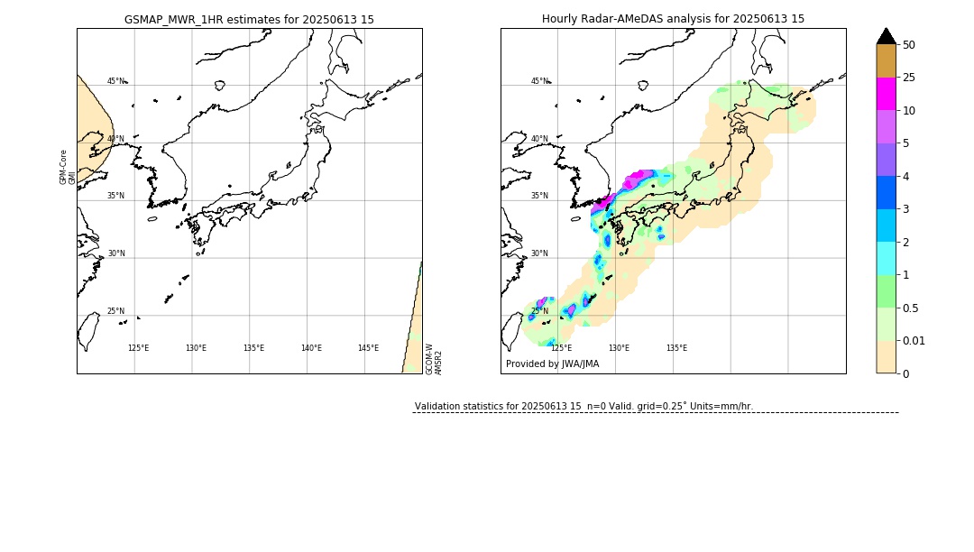 GSMaP MWR validation image. 2025/06/13 15