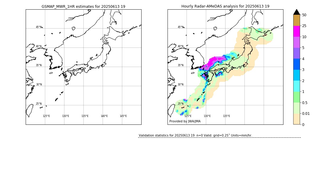 GSMaP MWR validation image. 2025/06/13 19