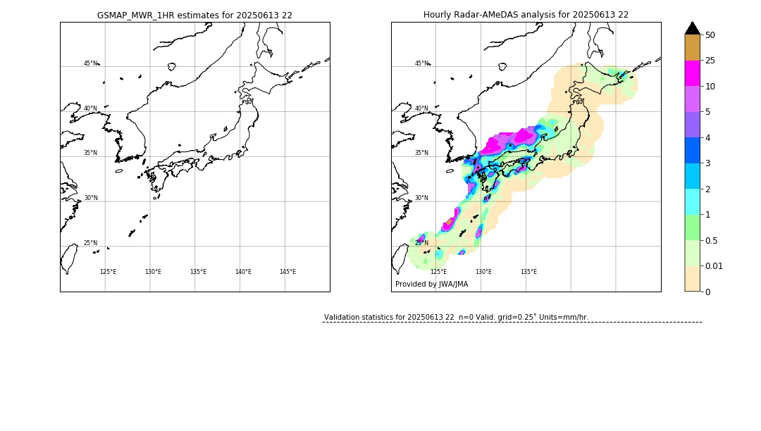 GSMaP MWR validation image. 2025/06/13 22