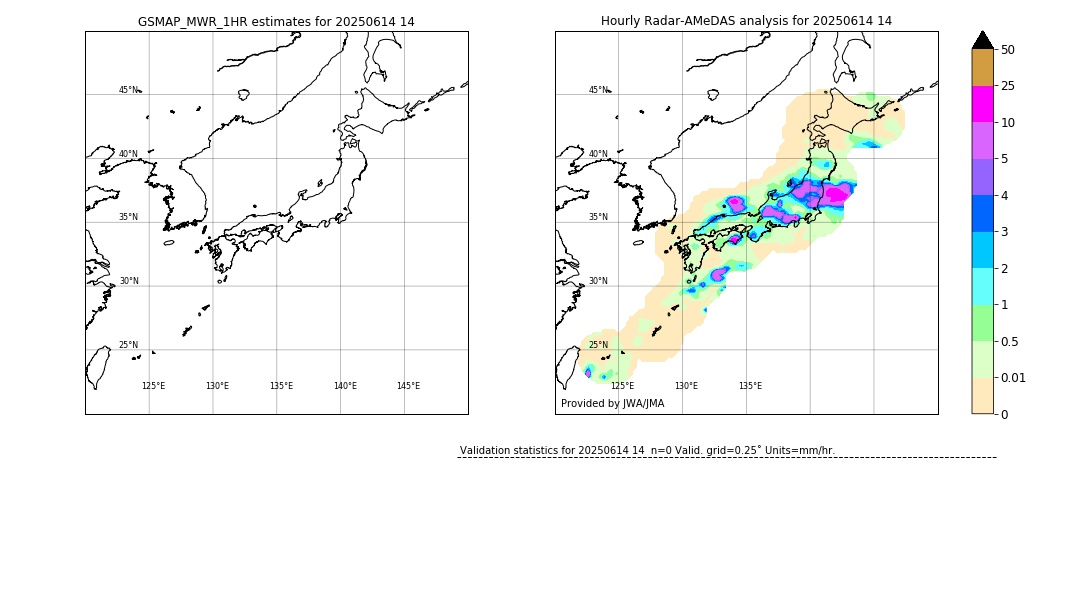 GSMaP MWR validation image. 2025/06/14 14