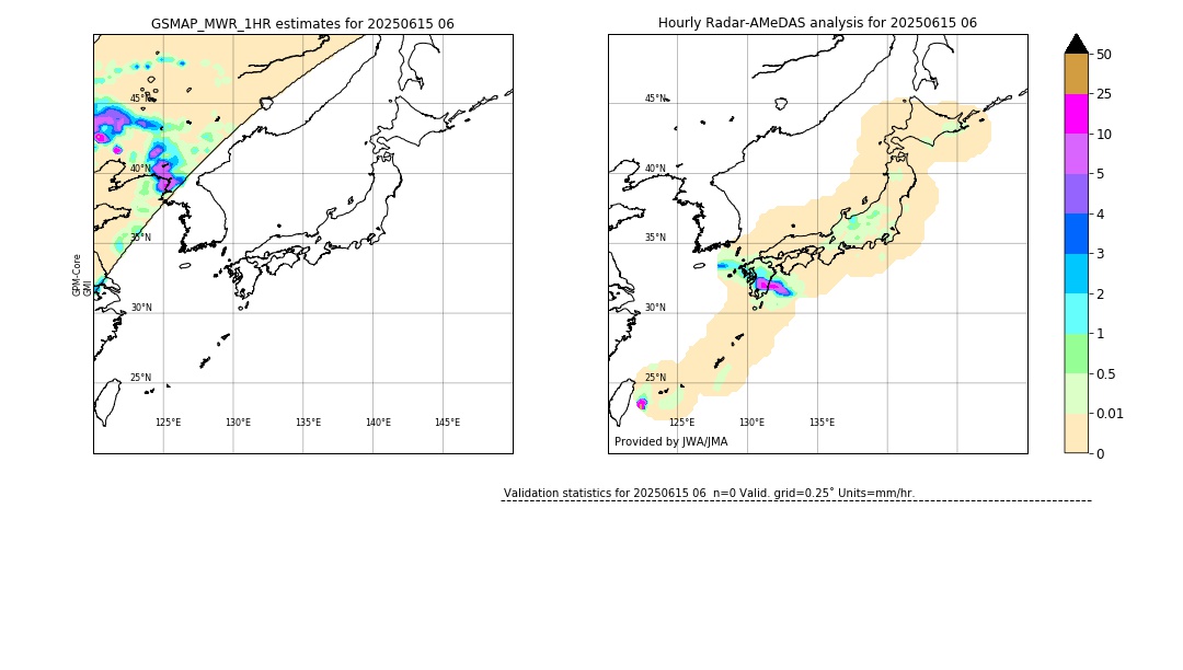 GSMaP MWR validation image. 2025/06/15 06