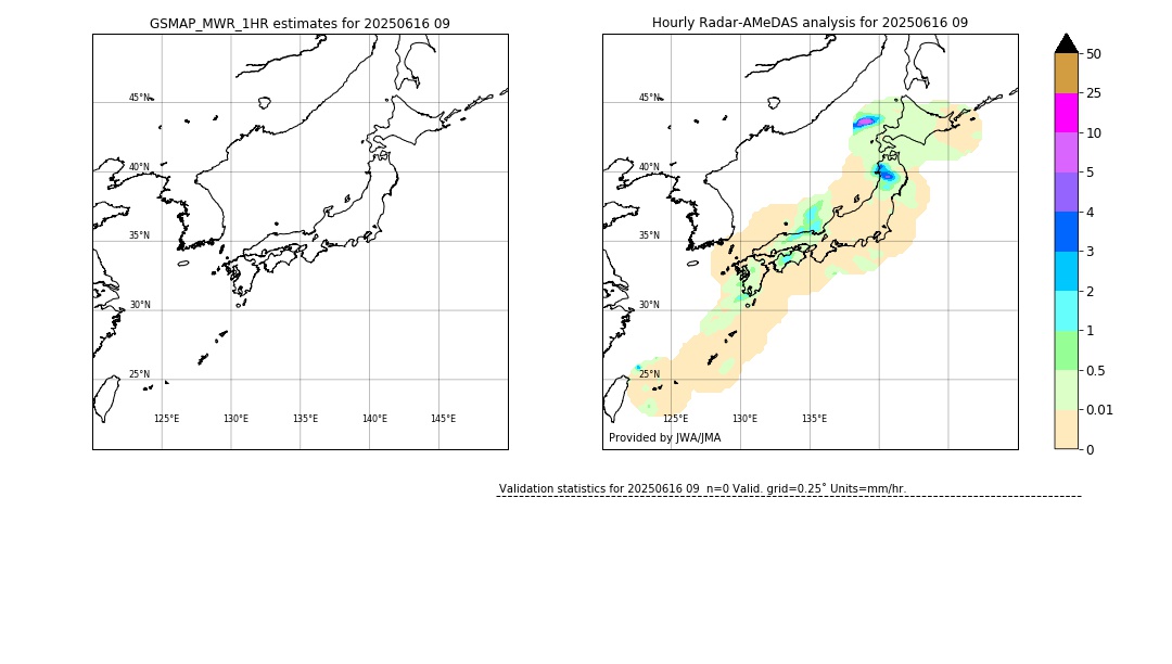 GSMaP MWR validation image. 2025/06/16 09