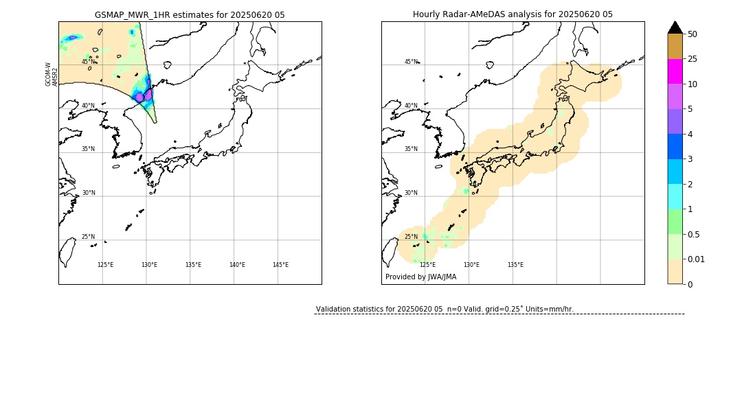 GSMaP MWR validation image. 2025/06/20 05