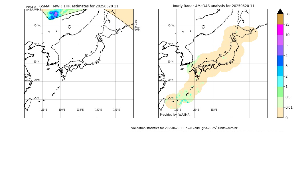 GSMaP MWR validation image. 2025/06/20 11