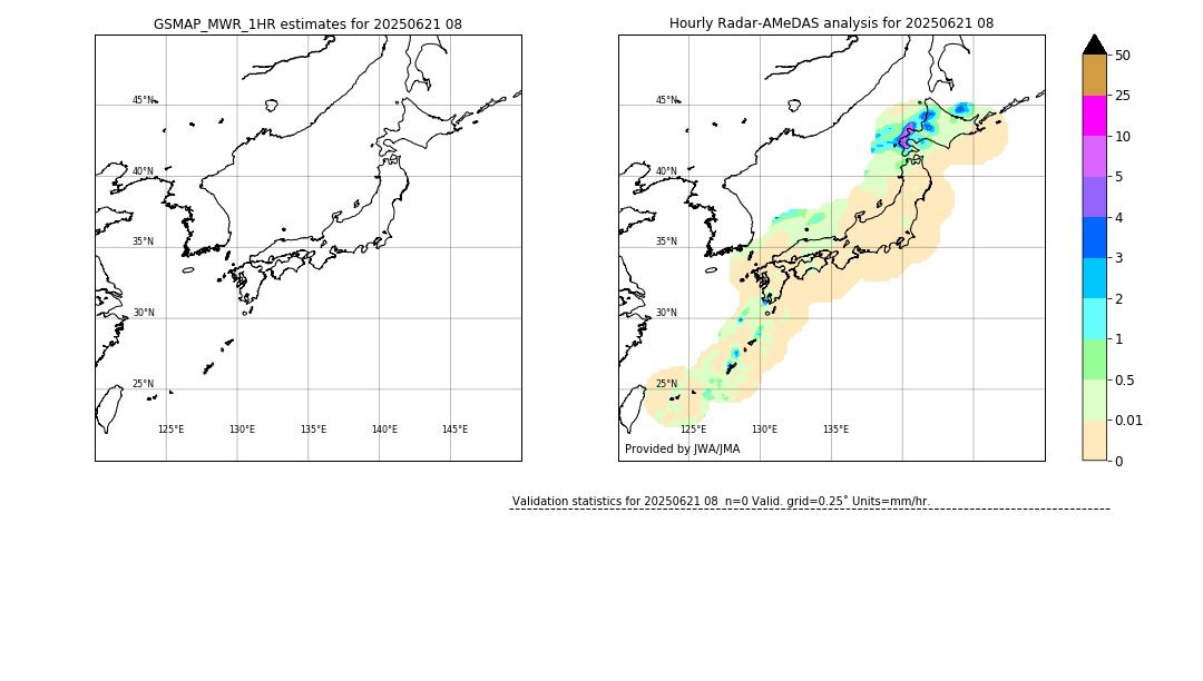 GSMaP MWR validation image. 2025/06/21 08