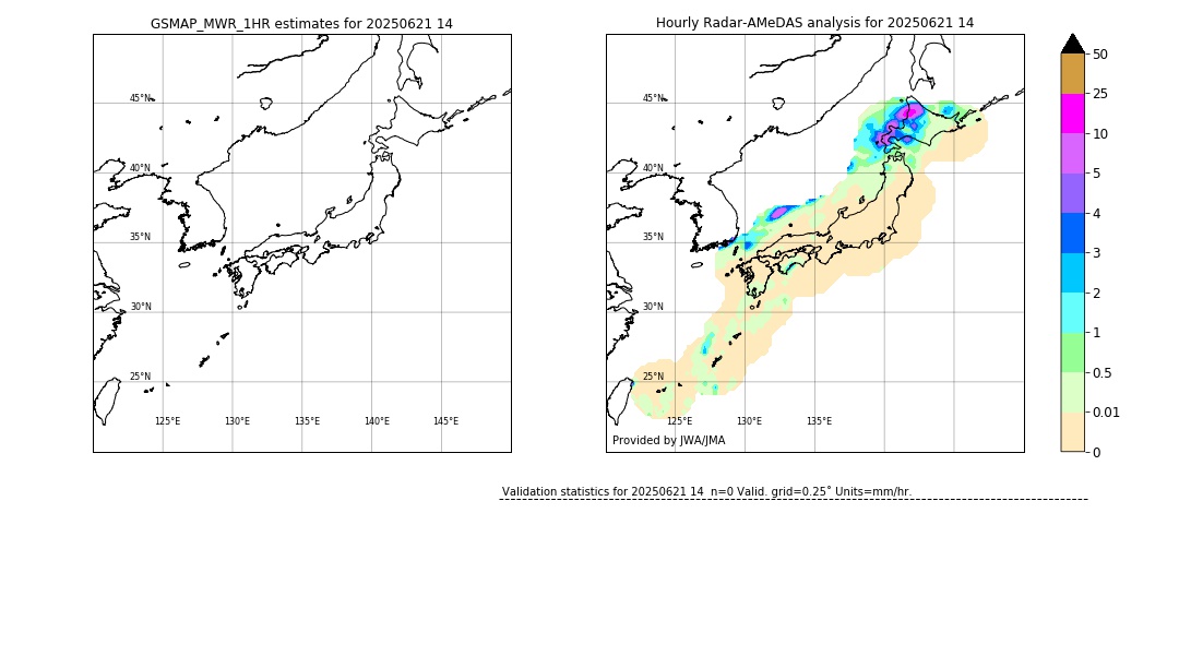 GSMaP MWR validation image. 2025/06/21 14