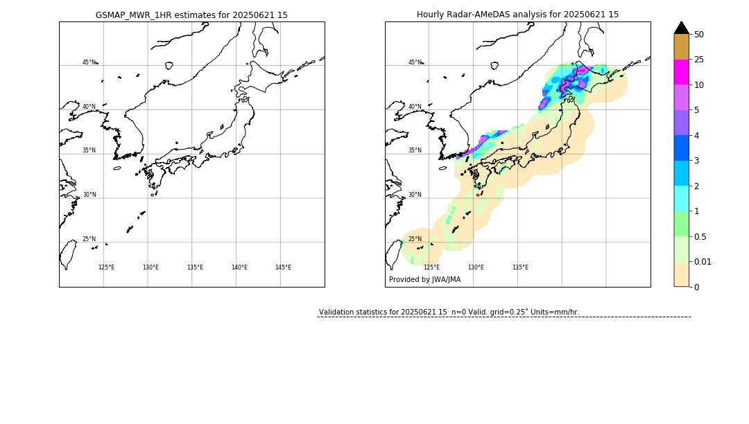 GSMaP MWR validation image. 2025/06/21 15