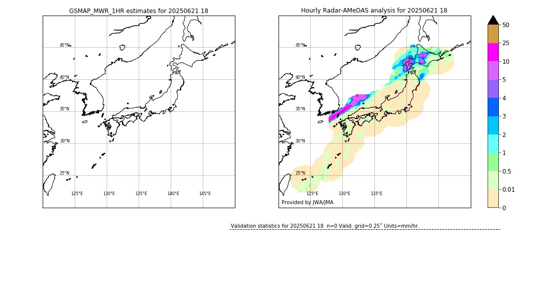 GSMaP MWR validation image. 2025/06/21 18