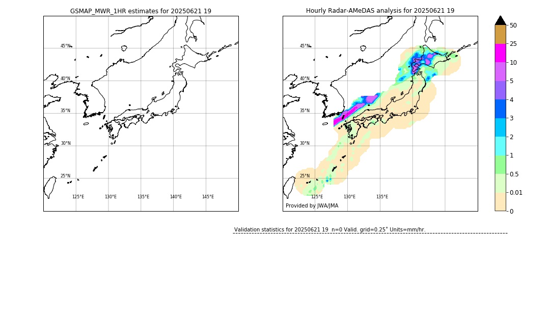 GSMaP MWR validation image. 2025/06/21 19
