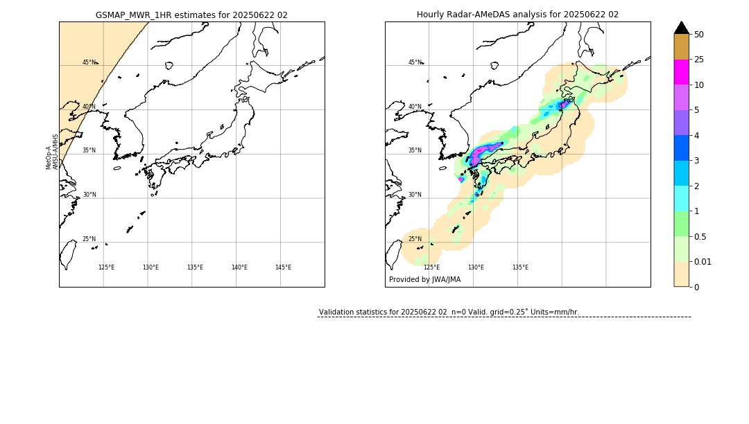 GSMaP MWR validation image. 2025/06/22 02