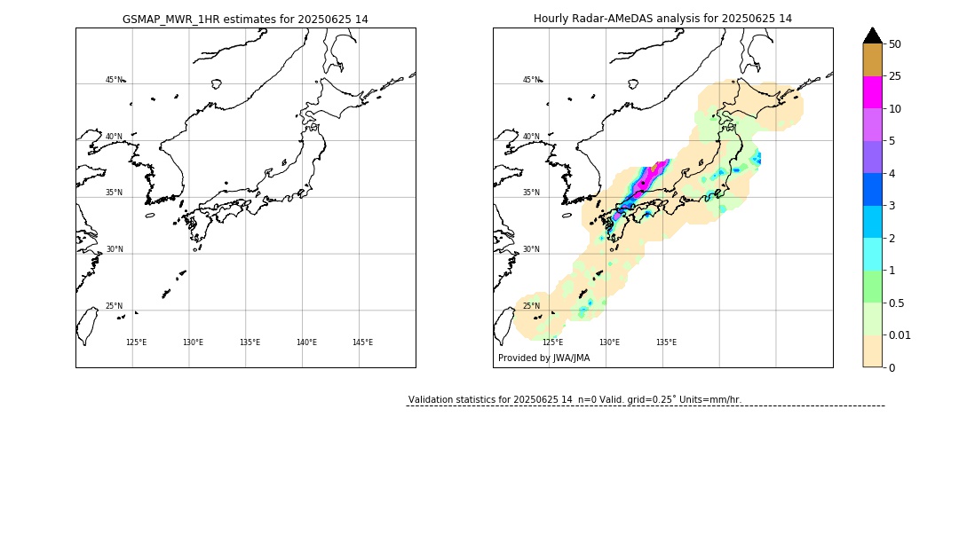 GSMaP MWR validation image. 2025/06/25 14
