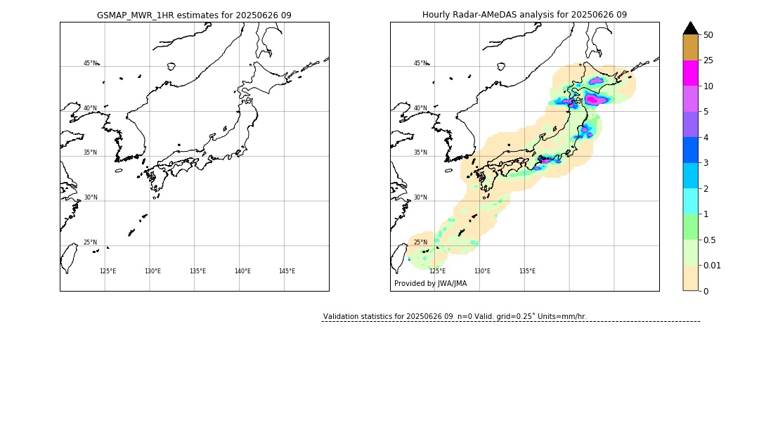 GSMaP MWR validation image. 2025/06/26 09