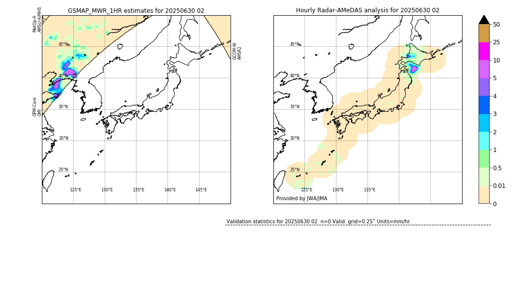 GSMaP MWR validation image. 2025/06/30 02