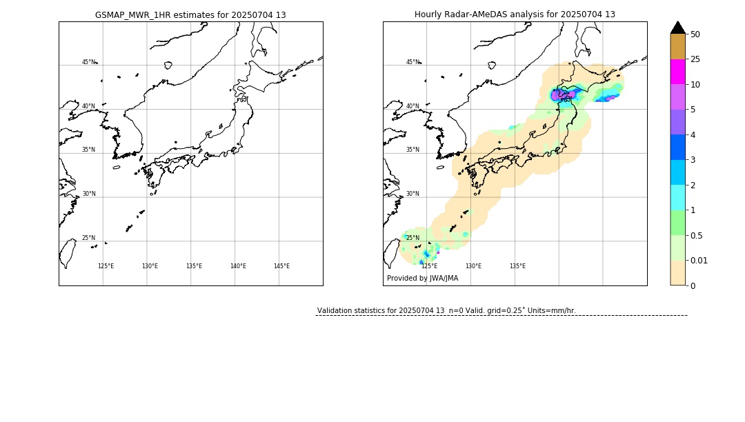 GSMaP MWR validation image. 2025/07/04 13