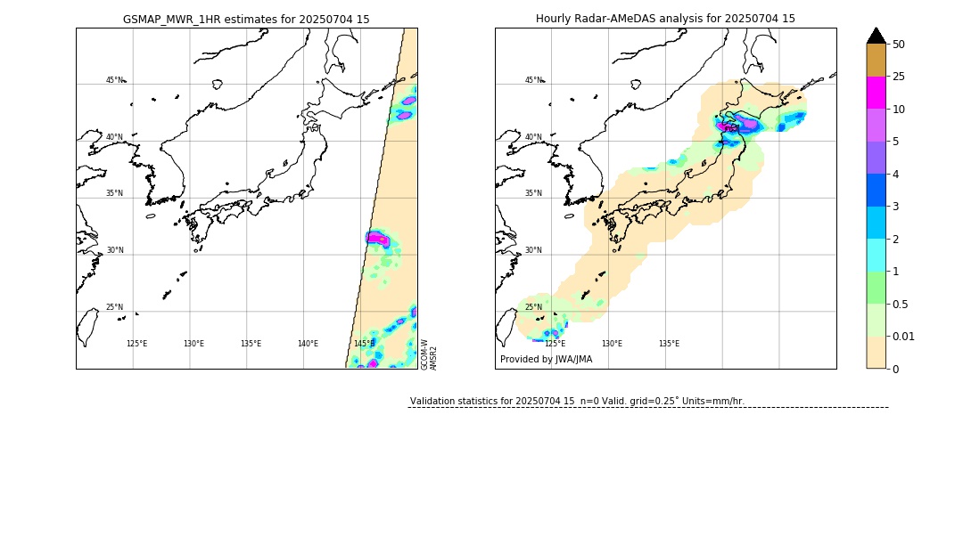 GSMaP MWR validation image. 2025/07/04 15