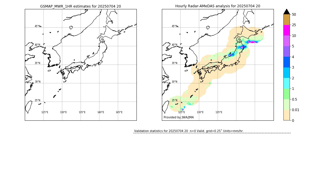 GSMaP MWR validation image. 2025/07/04 20