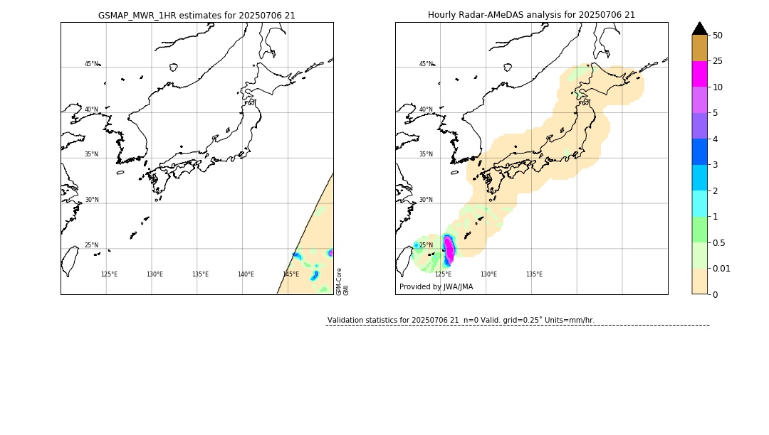 GSMaP MWR validation image. 2025/07/06 21