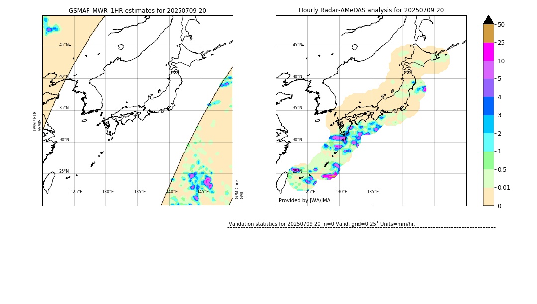GSMaP MWR validation image. 2025/07/09 20