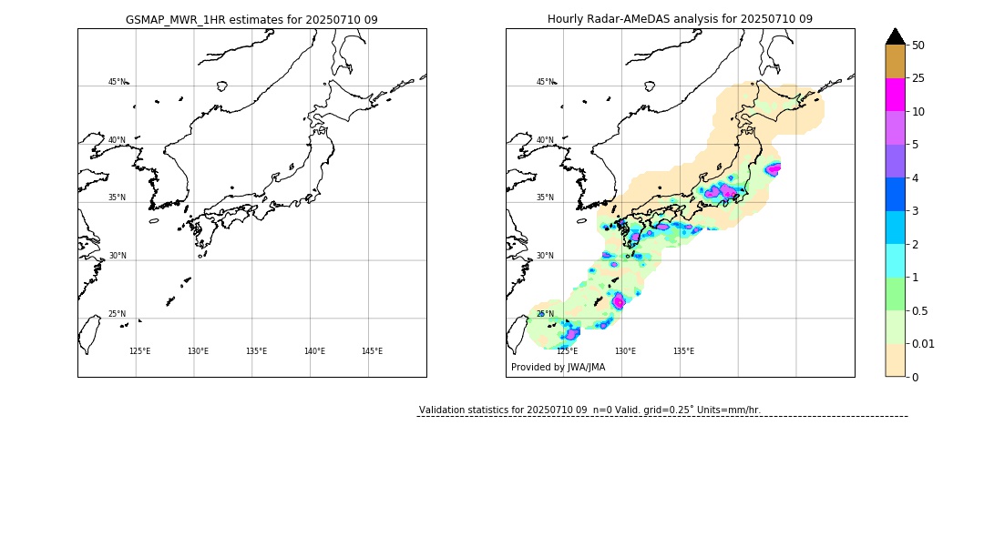 GSMaP MWR validation image. 2025/07/10 09