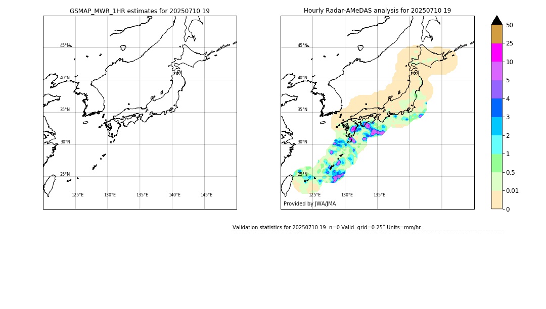 GSMaP MWR validation image. 2025/07/10 19