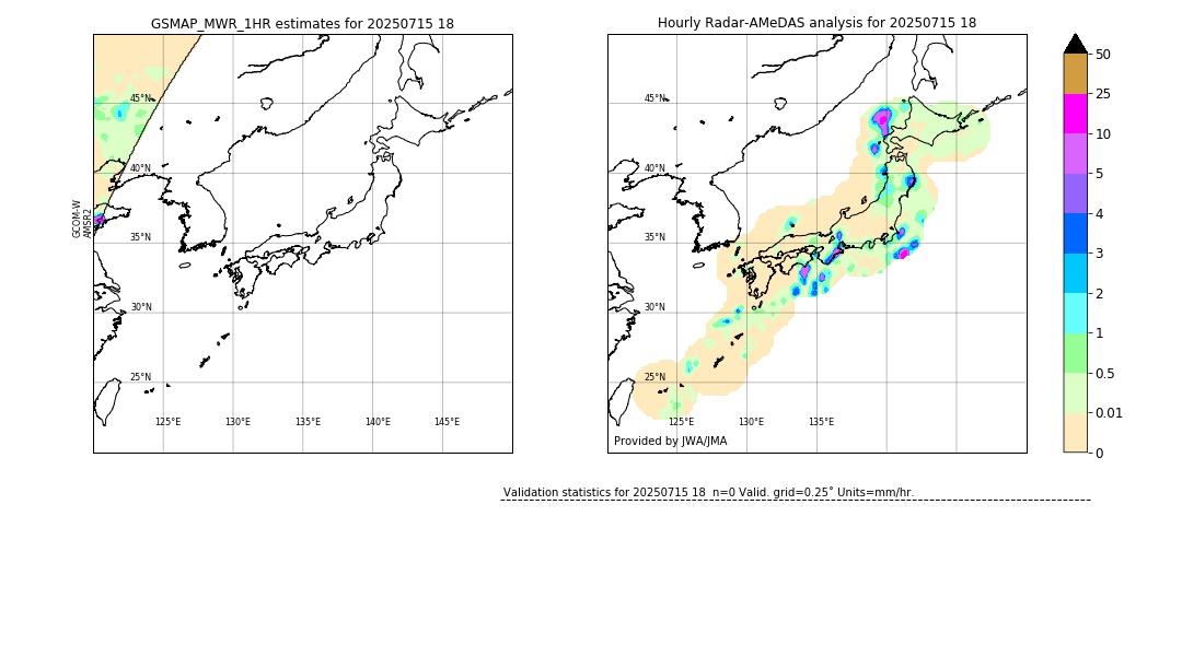 GSMaP MWR validation image. 2025/07/15 18
