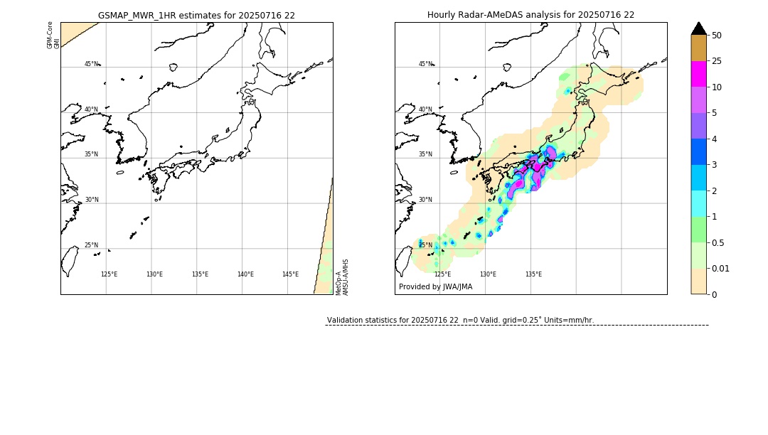 GSMaP MWR validation image. 2025/07/16 22