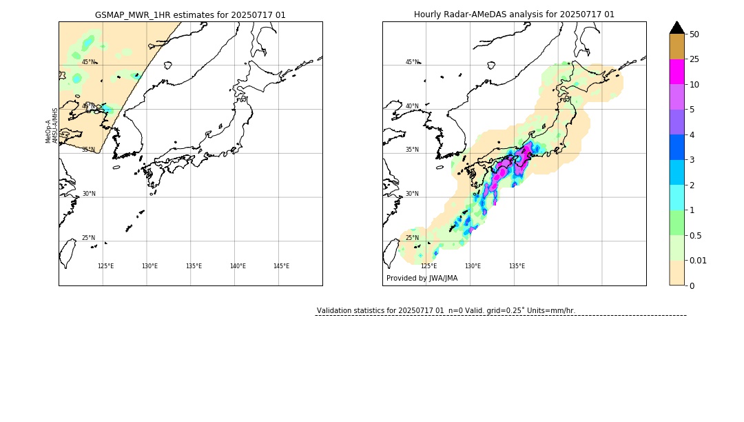 GSMaP MWR validation image. 2025/07/17 01