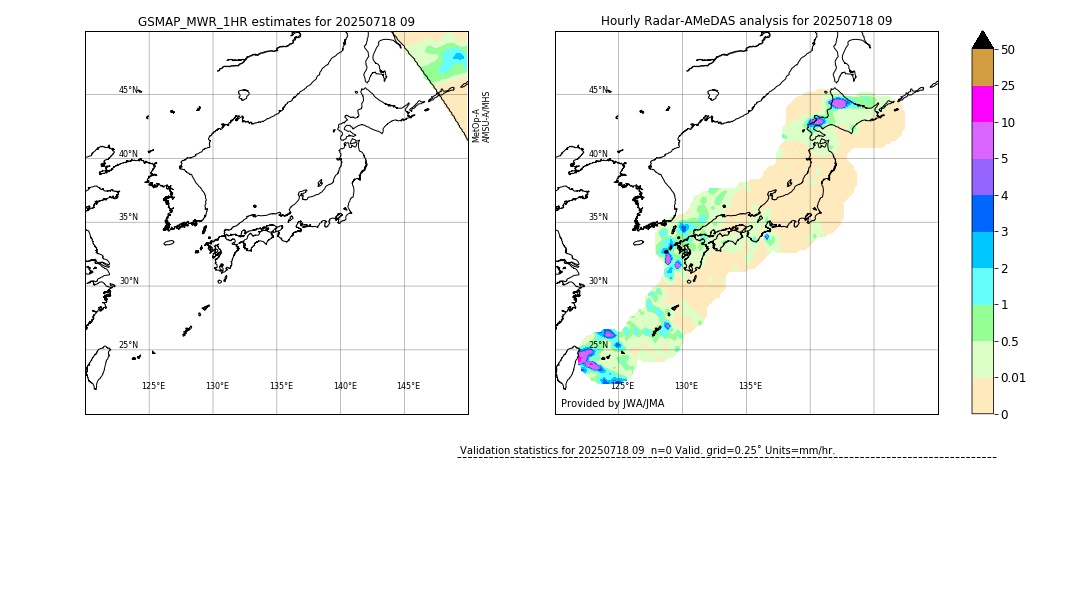 GSMaP MWR validation image. 2025/07/18 09