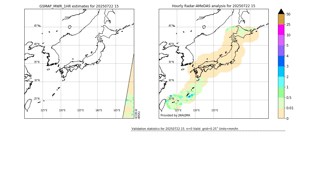 GSMaP MWR validation image. 2025/07/22 15