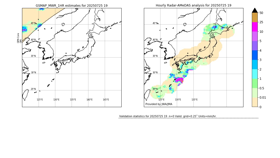 GSMaP MWR validation image. 2025/07/25 19