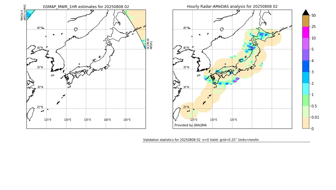 GSMaP MWR validation image. 2025/08/08 02