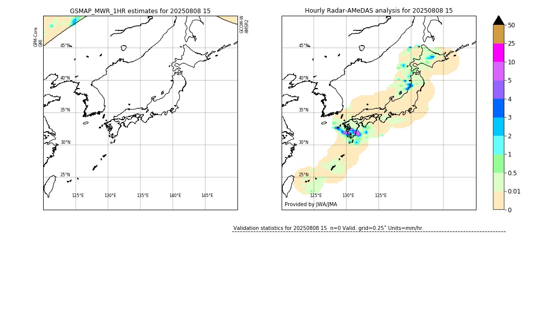 GSMaP MWR validation image. 2025/08/08 15