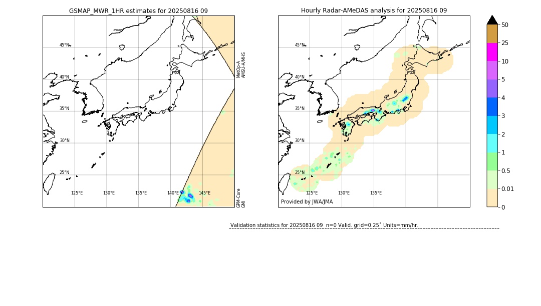 GSMaP MWR validation image. 2025/08/16 09