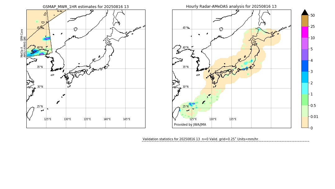 GSMaP MWR validation image. 2025/08/16 13
