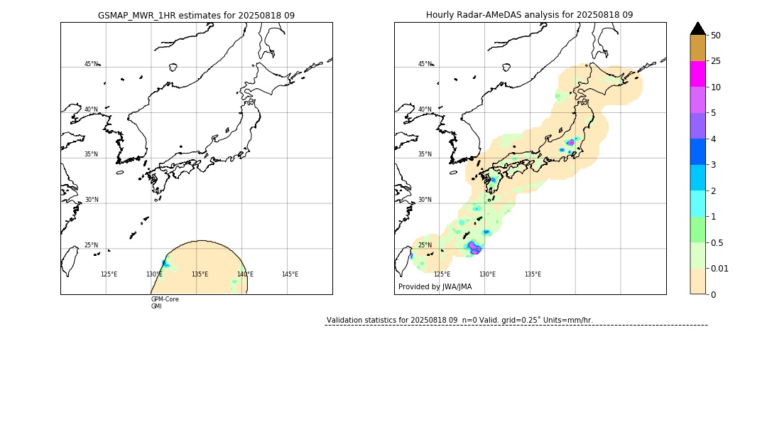 GSMaP MWR validation image. 2025/08/18 09