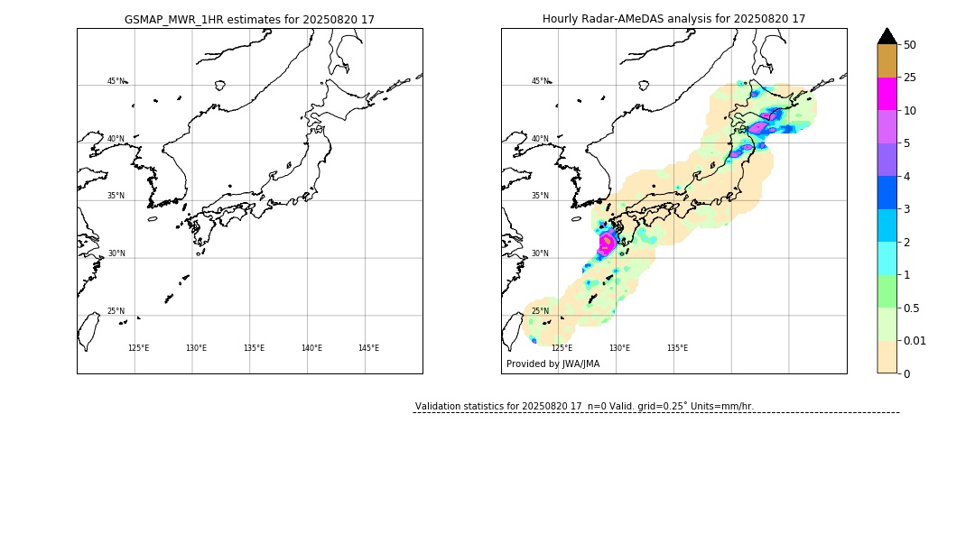 GSMaP MWR validation image. 2025/08/20 17
