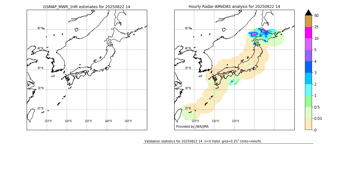 GSMaP MWR validation image. 2025/08/22 14