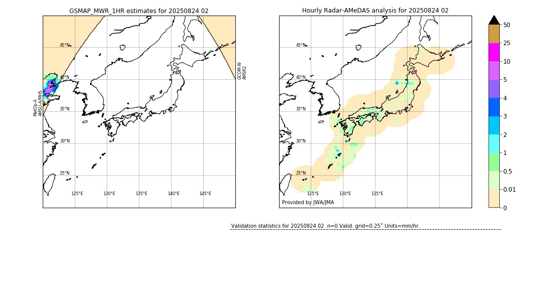 GSMaP MWR validation image. 2025/08/24 02