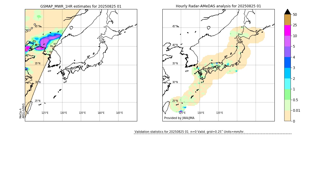 GSMaP MWR validation image. 2025/08/25 01