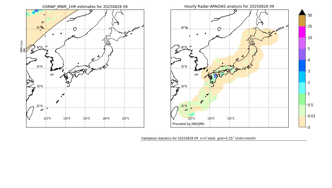 GSMaP MWR validation image. 2025/08/28 09