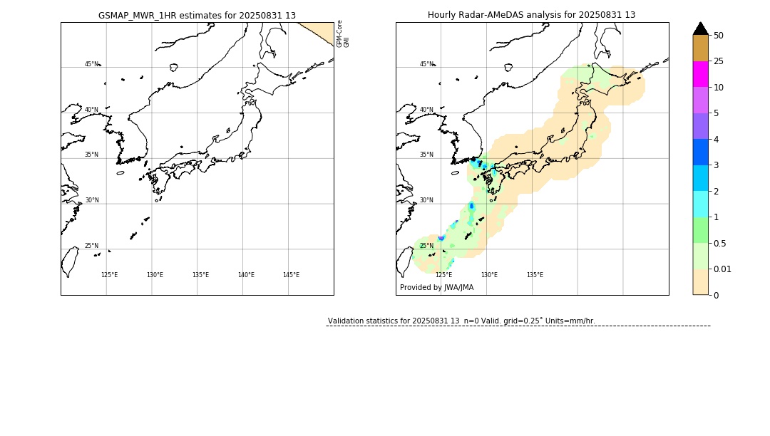 GSMaP MWR validation image. 2025/08/31 13