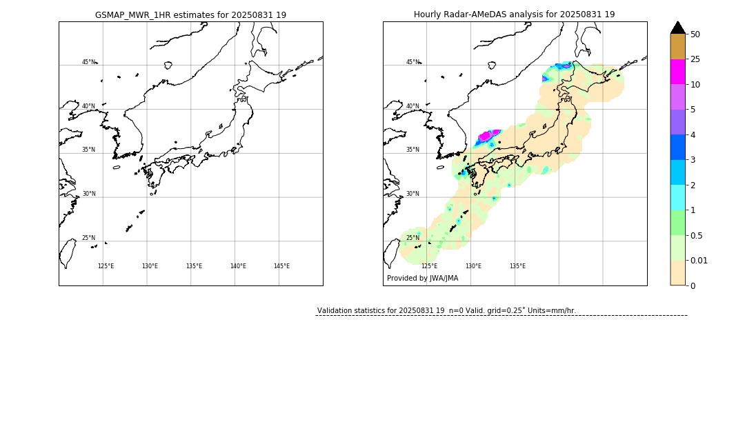 GSMaP MWR validation image. 2025/08/31 19
